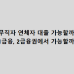 무직자 연체자 대출 가능할까? 1금융, 2금융권에서 가능할까? 무직자 연체자 대출 가능할까, 1금융 또는 2금융권에서 가능할까