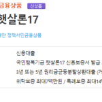 우리은행 햇살론17 대출 자격조건, 한도, 금리 총정리 우리은행 햇살론17 대출종류, 신청 자격조건, 기간, 한도