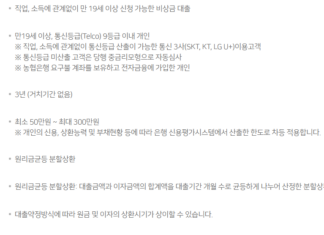 신용카드 없이 비상금대출 가능한 8곳(모바일 신청 가능) 신용카드 없이 비상금대출이 가능한 NH농협 올원 비상금대출의 특징, 신청 자격조건, 대출한도, 기간, 상환방법