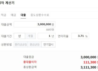 우리은행 통신사 대출 금리, 이자 비교(무직자도 이용 가능) 우리은행 통신사 대출 상품인 우리 비상금대출의 이자 계산결과