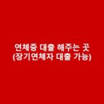 연체중 대출 해주는 곳(장기연체자 대출 가능) 연체중-대출-해주는-곳장기연체자-대출-가능-1