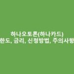 하나오토론(하나카드) 한도, 금리, 신청방법, 주의사항 총정리 하나오토론하나카드-한도-금리-신청방법-주의사항-1